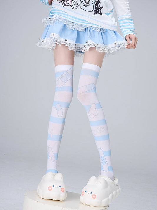 [Angel Neighborhood👼] Angel Striped High Socks