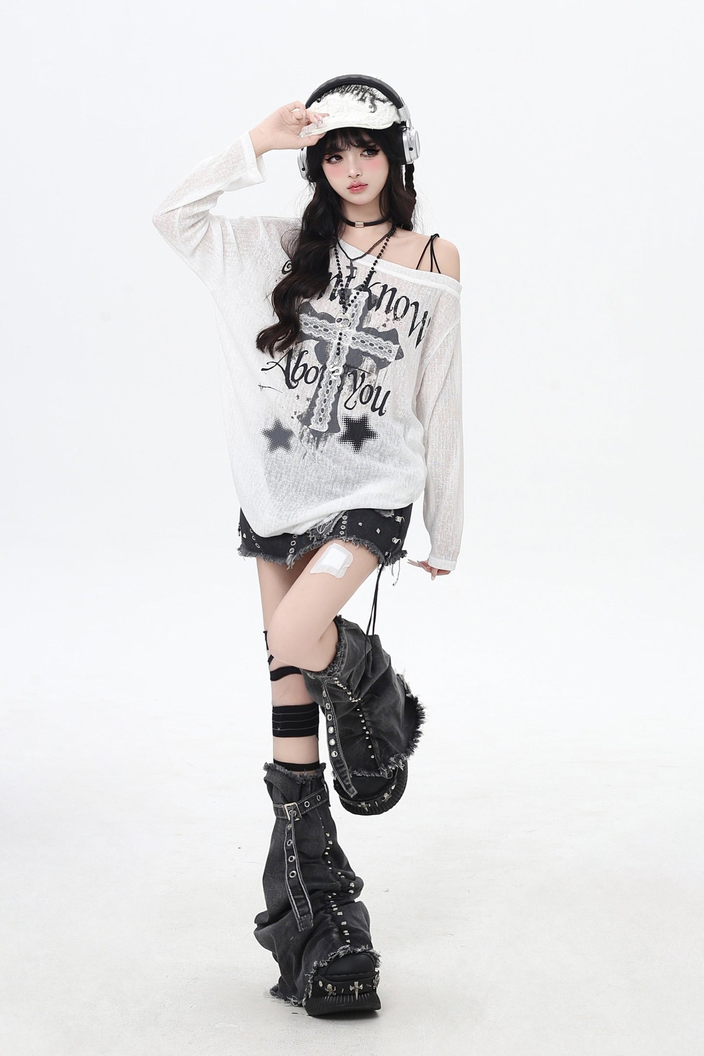 Chic Monochrome Cross One Shoulder Top