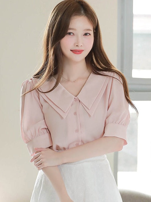 ドールカラーシフォンシャツ