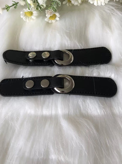 Leather Belt Volume Fur Leg Warmers