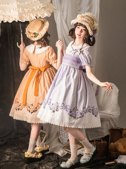 Elegant Retro Girl Flower Lolita Dress