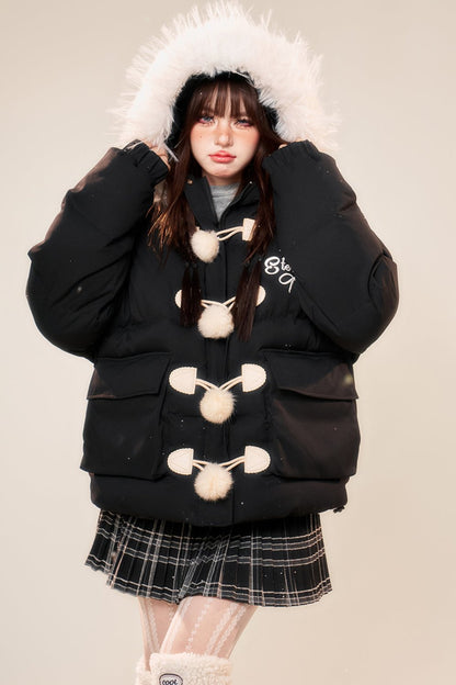 サシーシックンドフーディーコットンジャケット