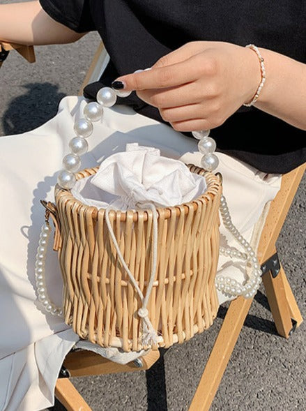 Pearl handle best sale basket bag