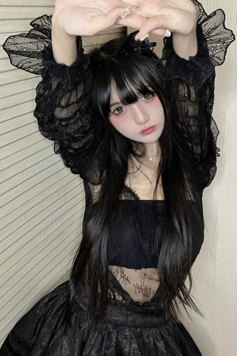 レーススクエアカラーロリータインナートップス