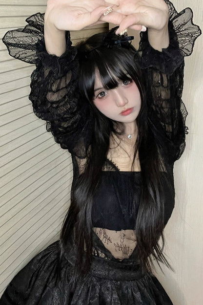 レーススクエアカラーロリータインナートップス