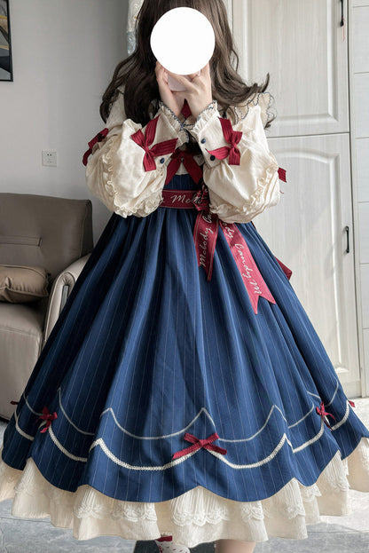 [Reservation Product] Doll Feeling Sweet Bow Ruffle Lolita Dress