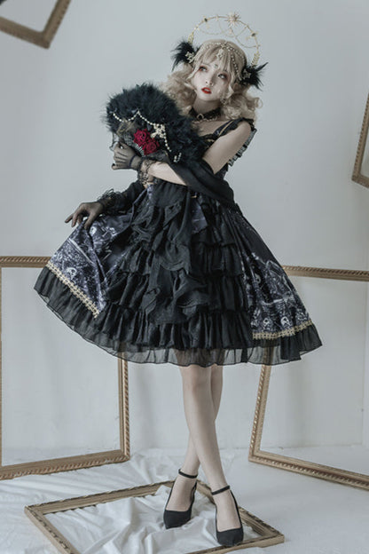 Golden Chic Princess Suspender Dress