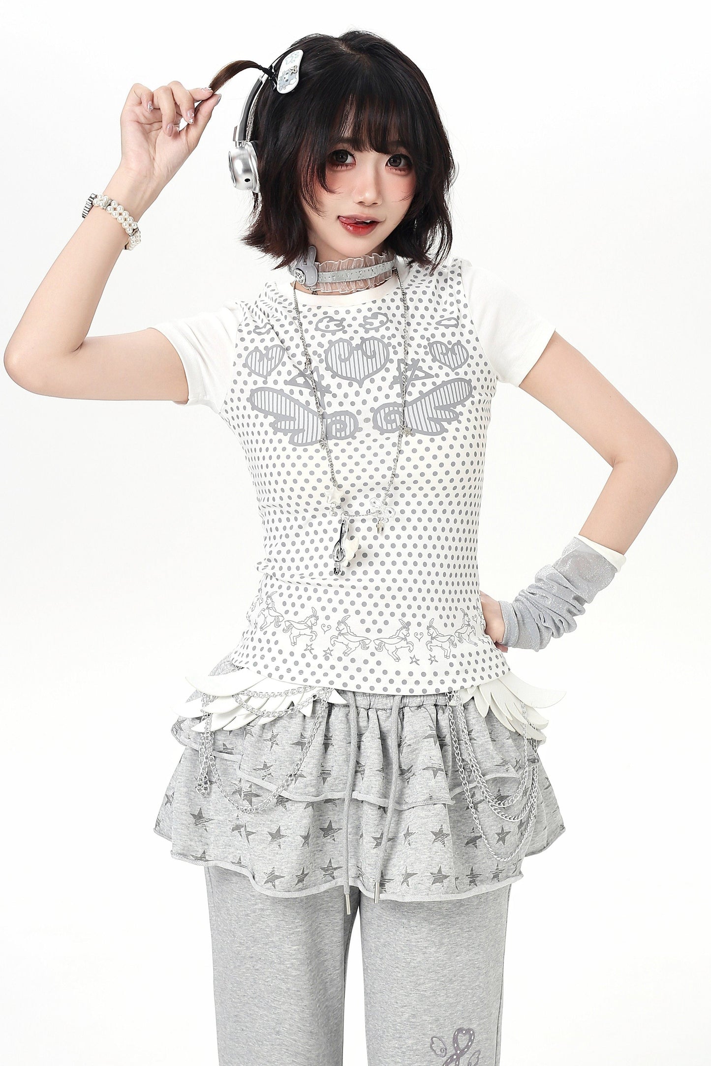 Vintage Polka Dot Angel Slim Top