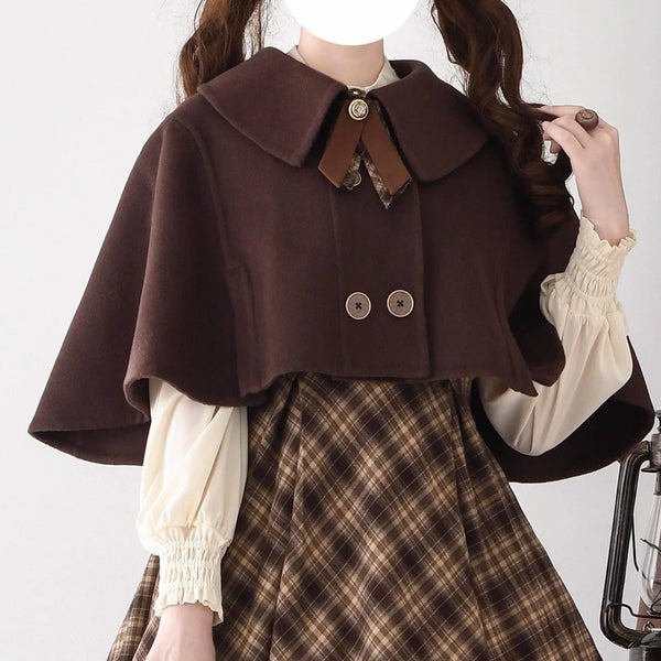 [Reservation Deadline February 3rd] Vintage Detective Series Lapel Cape + Flap Collar Jumper Skirt + Ribbon Brooch