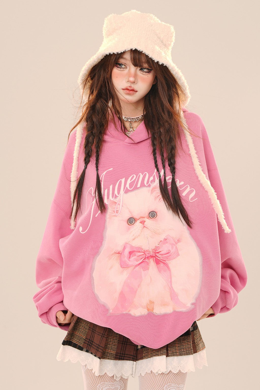 Cat Doll Loose Hoodie Oversized Sweatshirt