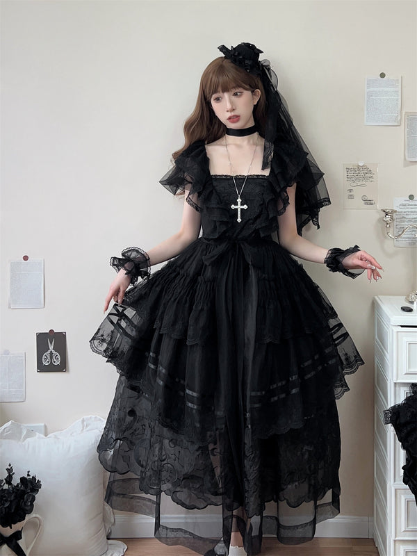 サマーティアードロリータワンピース+ロリータジャンパースカート