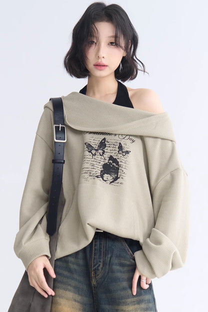 Asymmetrical Hoodie Sweatshirt