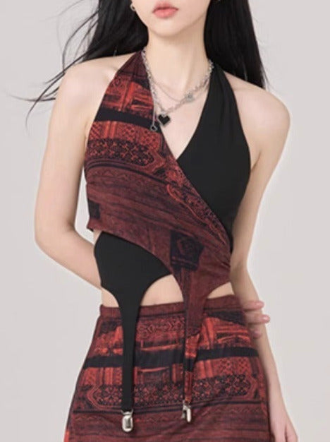 スパイシーストリートニッチホルターネックドレスセットアップ