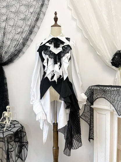 【12月29日予約締切】ダークゴシックコウモリカラーエレガントロングテールシャツ