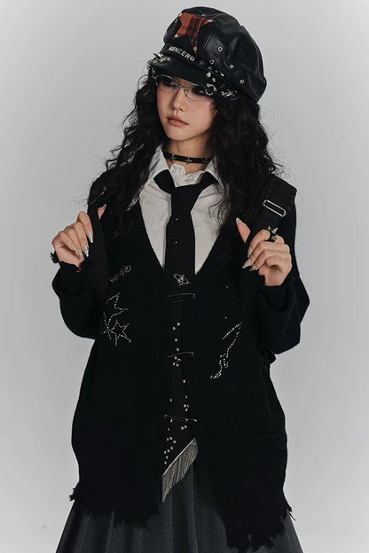 ダークVネックニットカーディガン