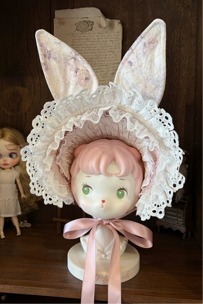 [Vorbestellschluss: 10/6] Accessoires der Castle-Bunny-Serie in Rosa/Schwarz [Hasenohren-Häubchen/Choker/Schleppe/transparente Ärmel (abnehmbare Ärmel)/Brosche/bedruckte Glockenärmel (abnehmbare Ärmel)]