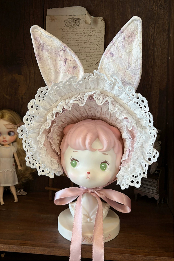 [Pre-order Deadline: October 6] Pink / Black Castle Bunny Series Accessories [Bunny Ear Bonnet/Choker/Train/Sheer Sleeves (Detachable Sleeves)/Brooch/Printed Bell Sleeves (Detachable Sleeves)]