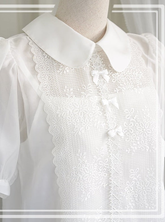 Sheer puff sleeve shirt + inner camisole