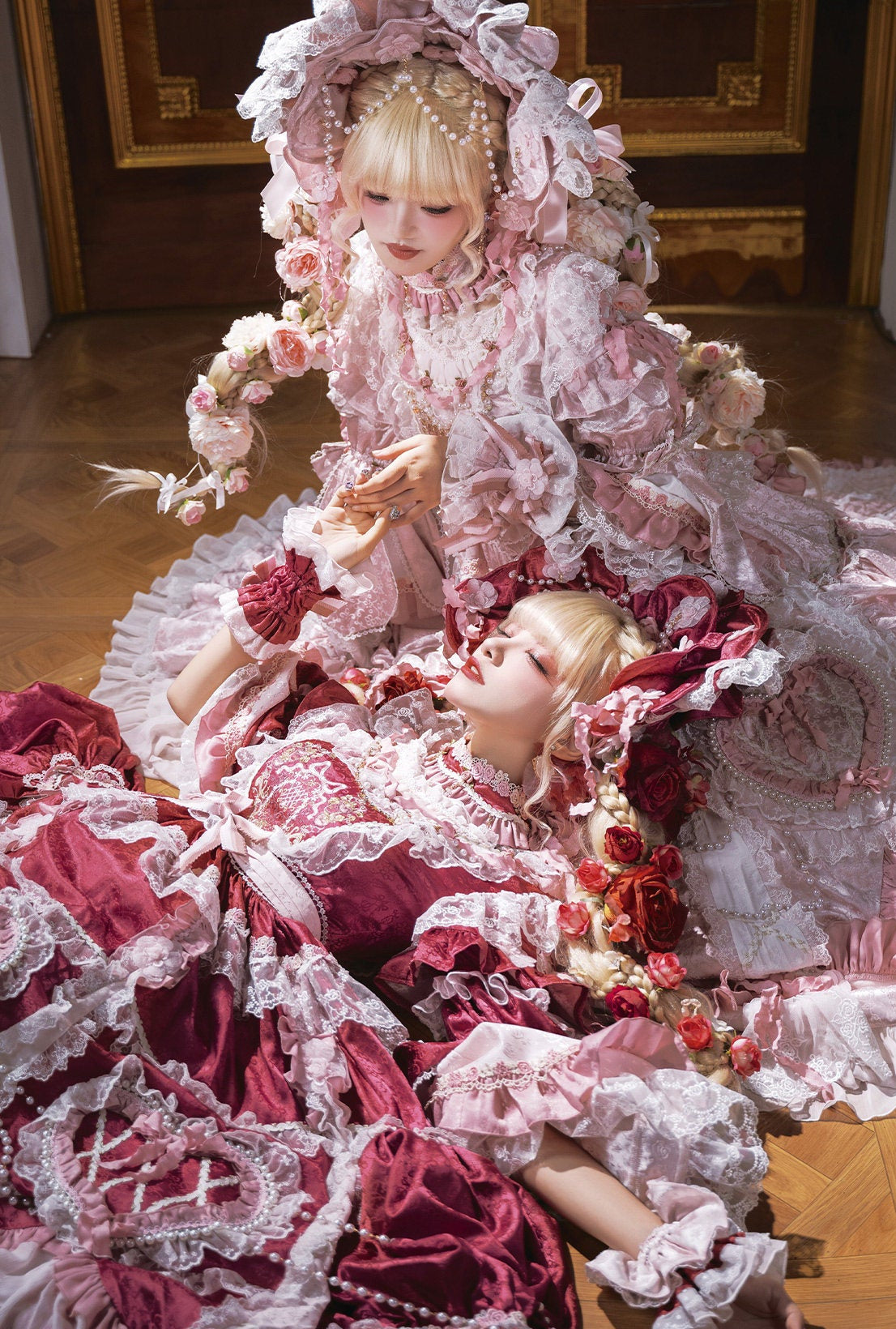 【2月22日予約締切】アンティークベリーローズロマンティックファンタジーロリータロングドレス