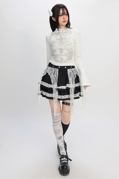 サブカルスモールタートルネックトップス