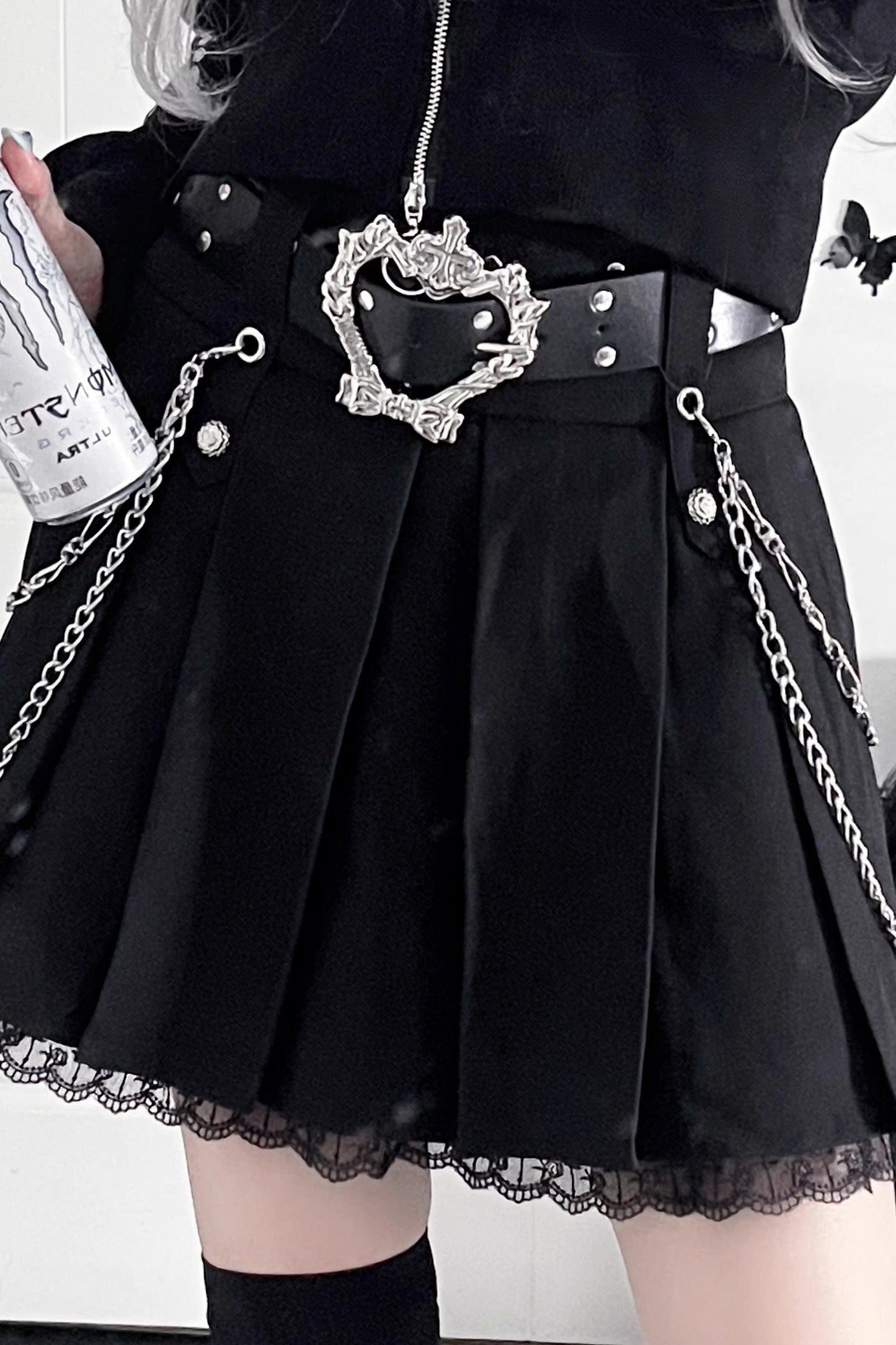ダークスウィートクールスカート+チェーン+ベルト