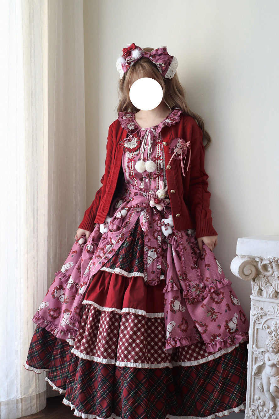 [Pre-order Deadline: January 31] Forest Berry Rabbit Multi-layer Tiered Skirt