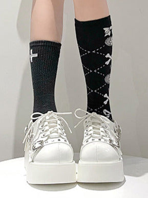 Chaussures à plateforme cloutée Lolita punk
