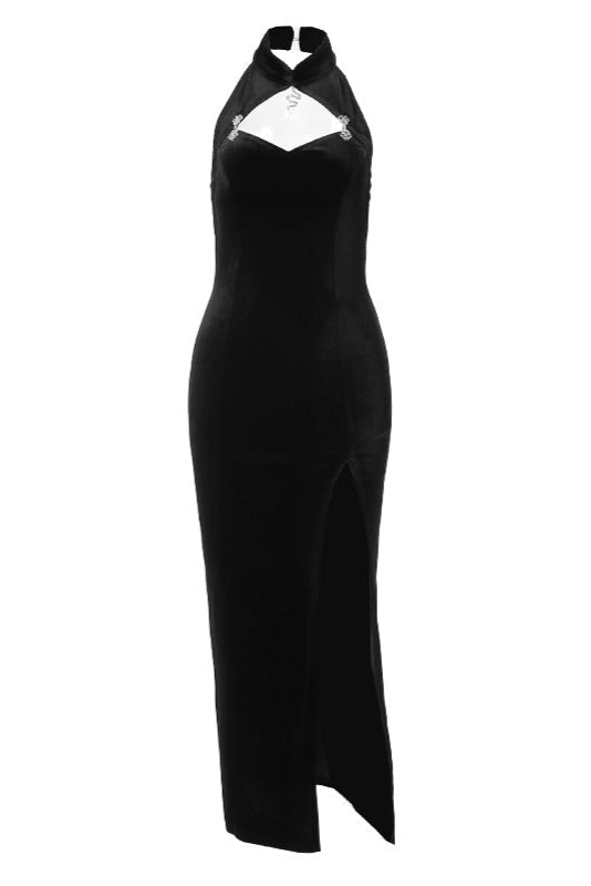 Gothic Sheer Lace Top + Long Camisole Dress