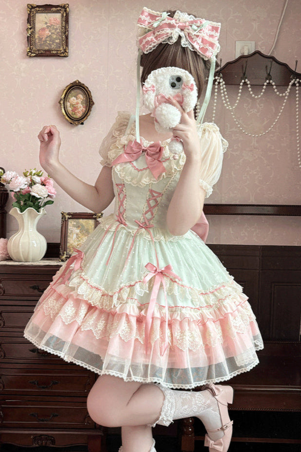 Vestido Lolita con lazo dulce de la casa de caramelos