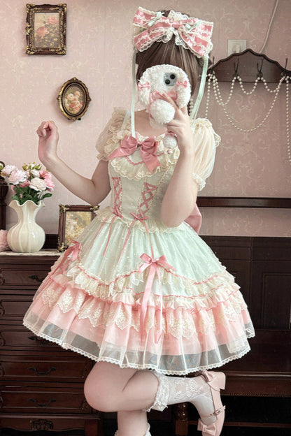 Vestido Lolita con lazo dulce de la casa de caramelos