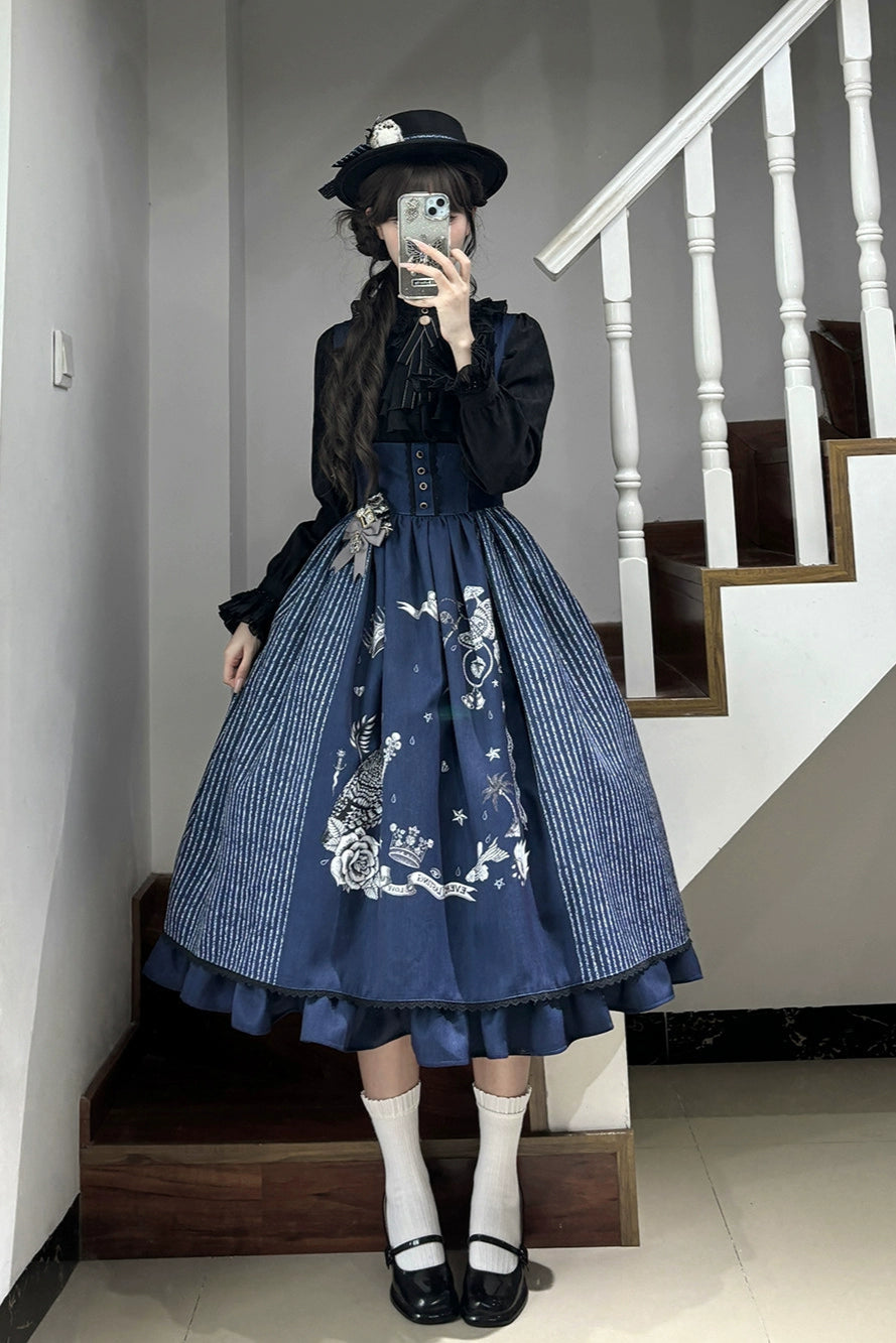 魔法学園レトロエレガントロリータジャンパースカート