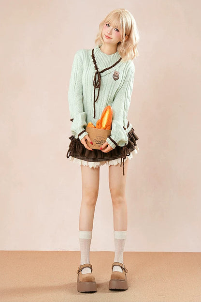 ミントベアニット+ケーキスカート