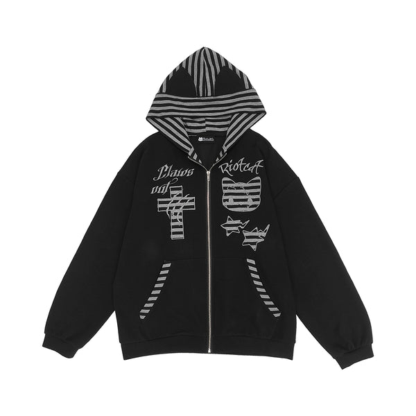 Border Hooded Cat Hooded Hoodie