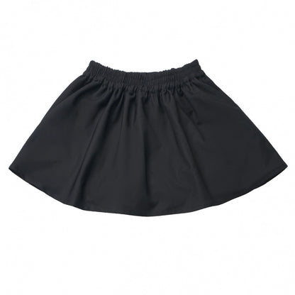 コントラストシャツ＋チェックスカート＋ブラックスカート＋ワイドパンツ＋ネクタイ