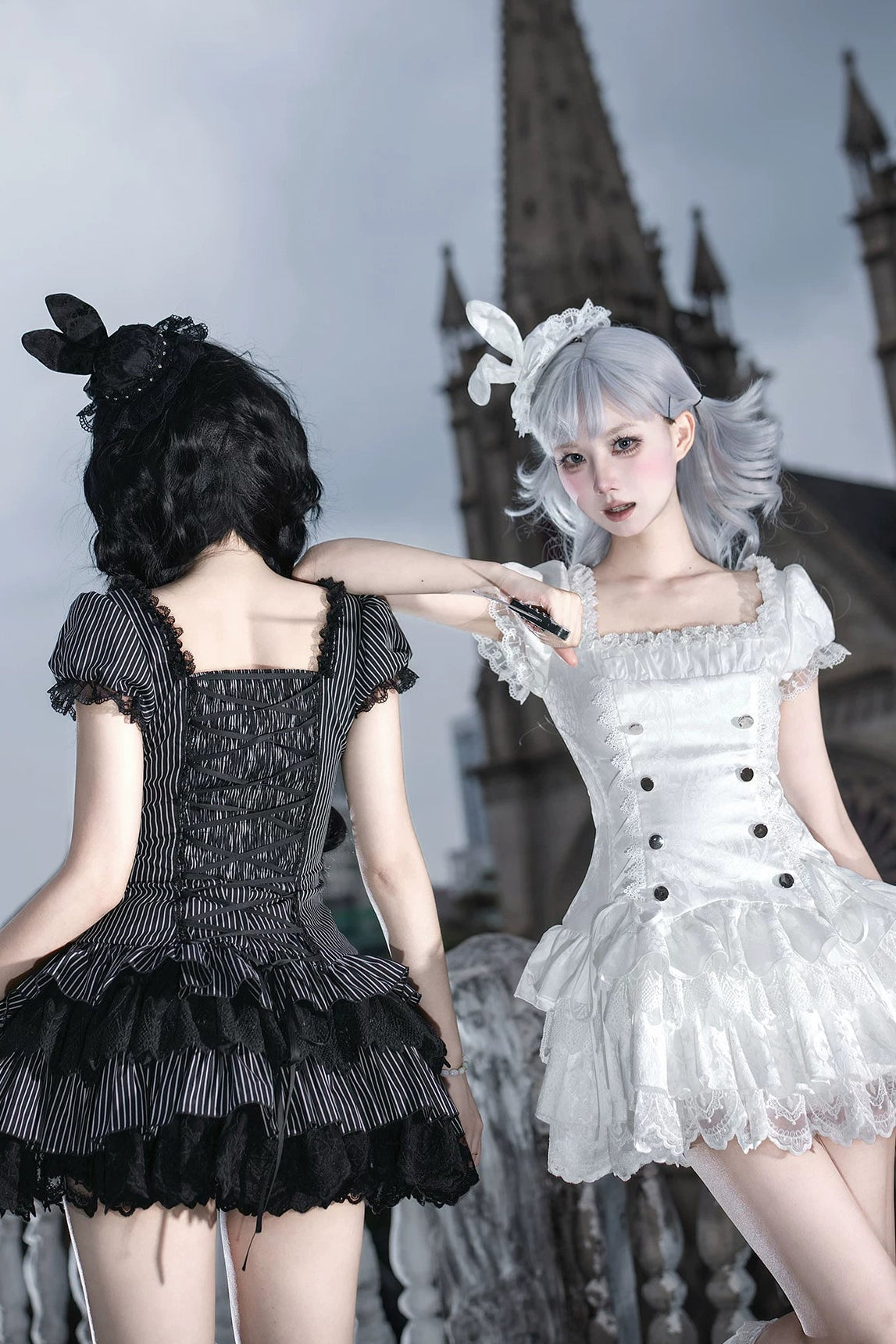 天使と悪魔のナイトドールロリータセット
