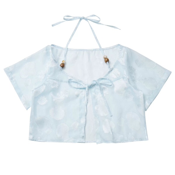 Sheer Blue Marine Chiffon Set