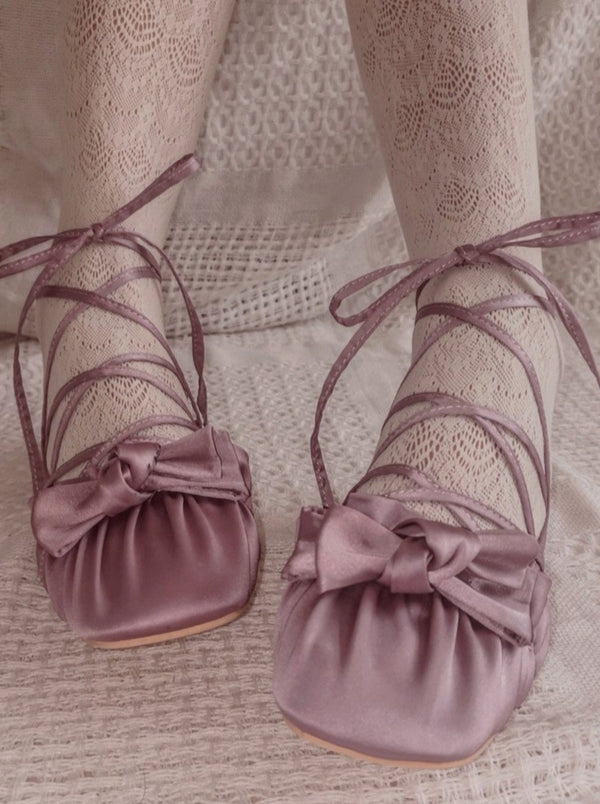 Silk satin muller shoes