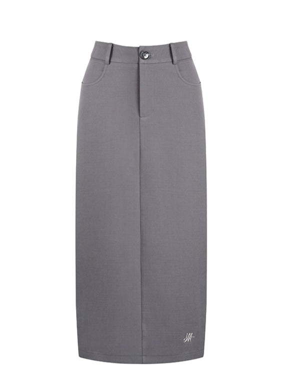 One Point Logo Tight Long Skirt