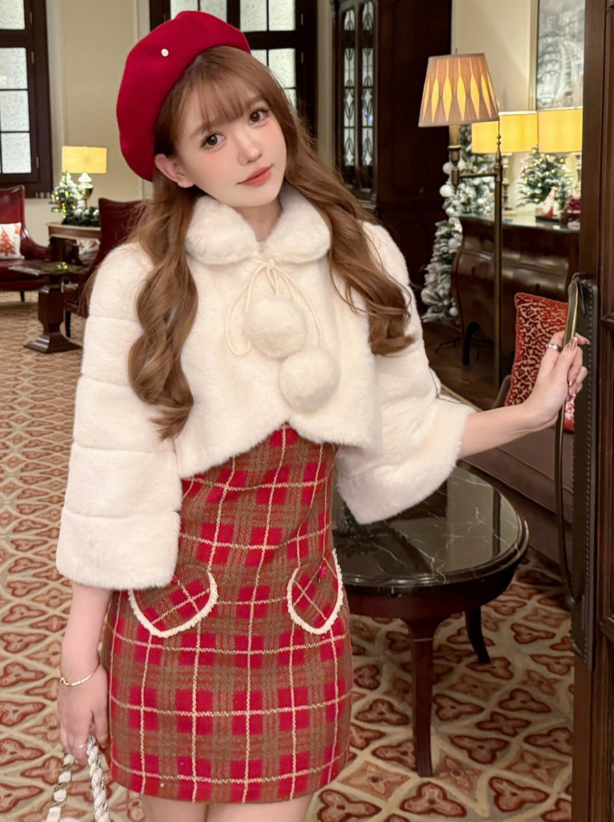 Holiday Doll Sweet Breast Red Check One Piece