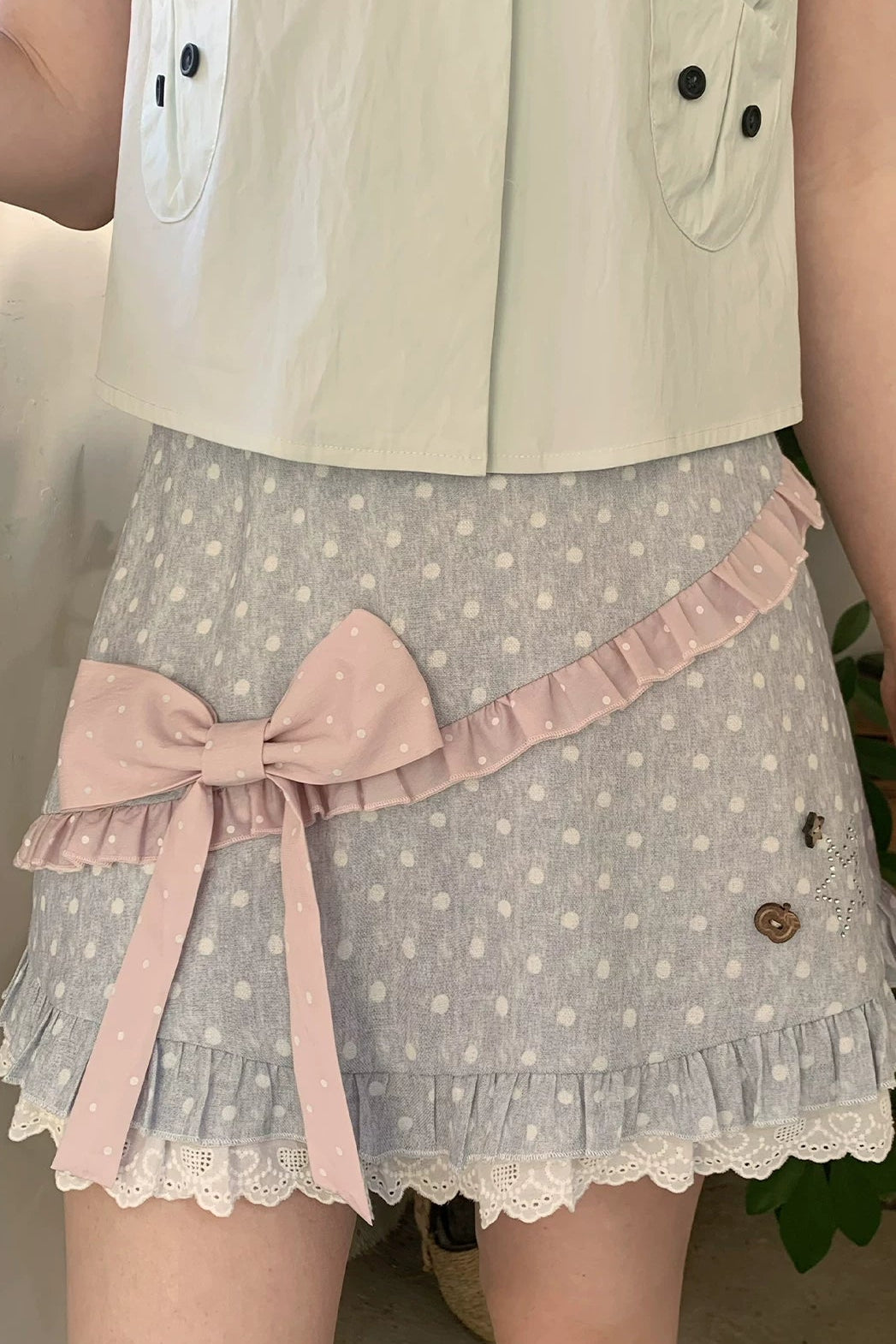 Green Apple Polka Dot Top + Skirt
