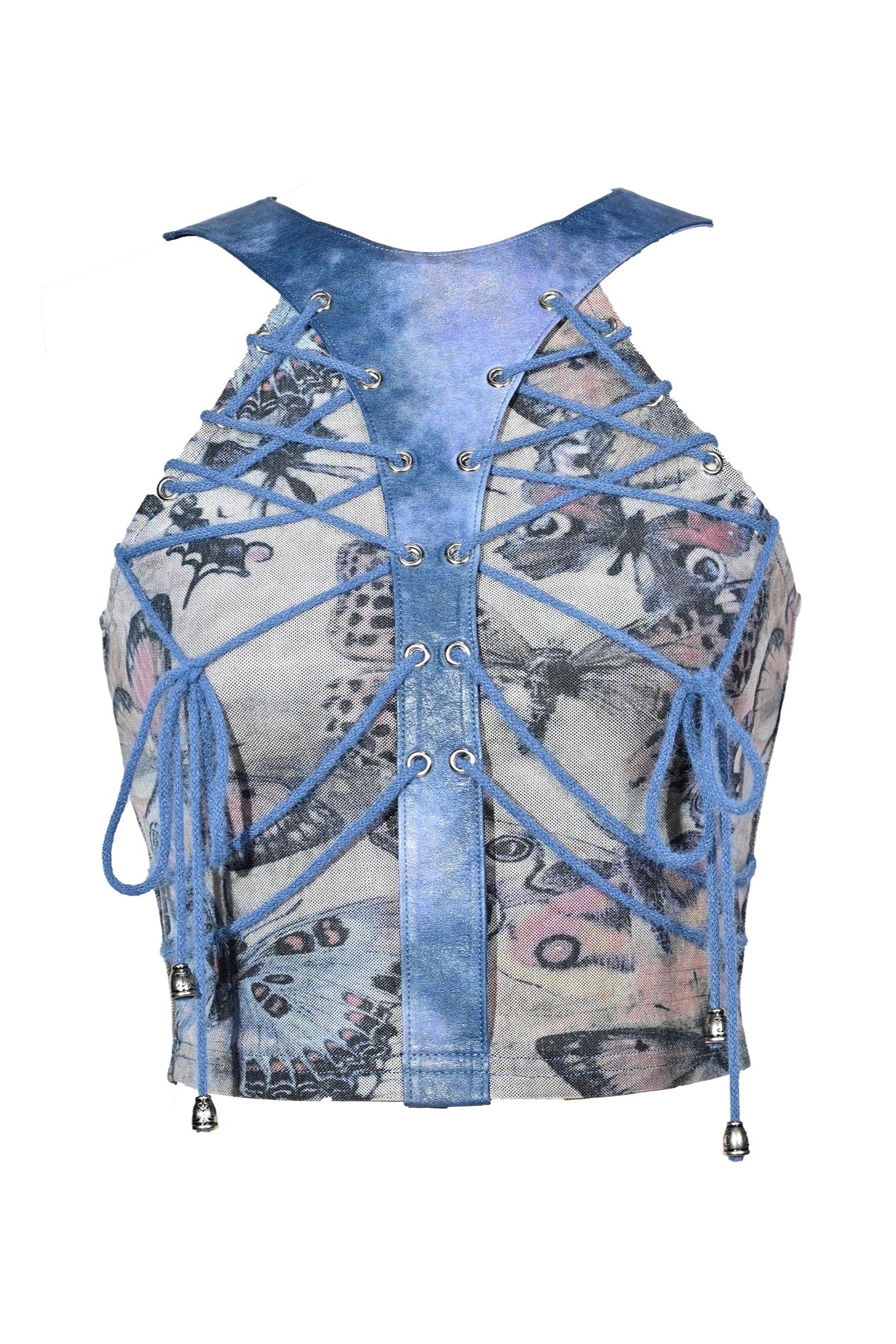 Virtual Butterfly Neck Sleeveless Top