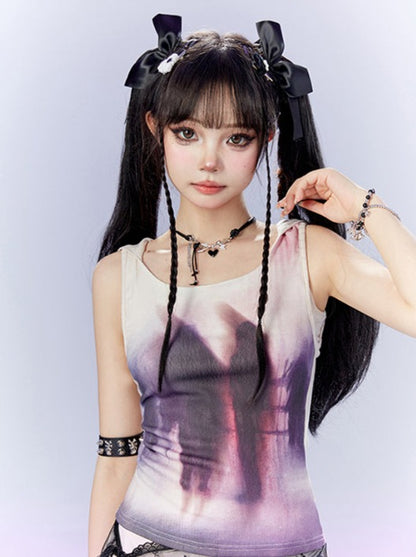 Dark Mode Summer Art Sleeveless Top