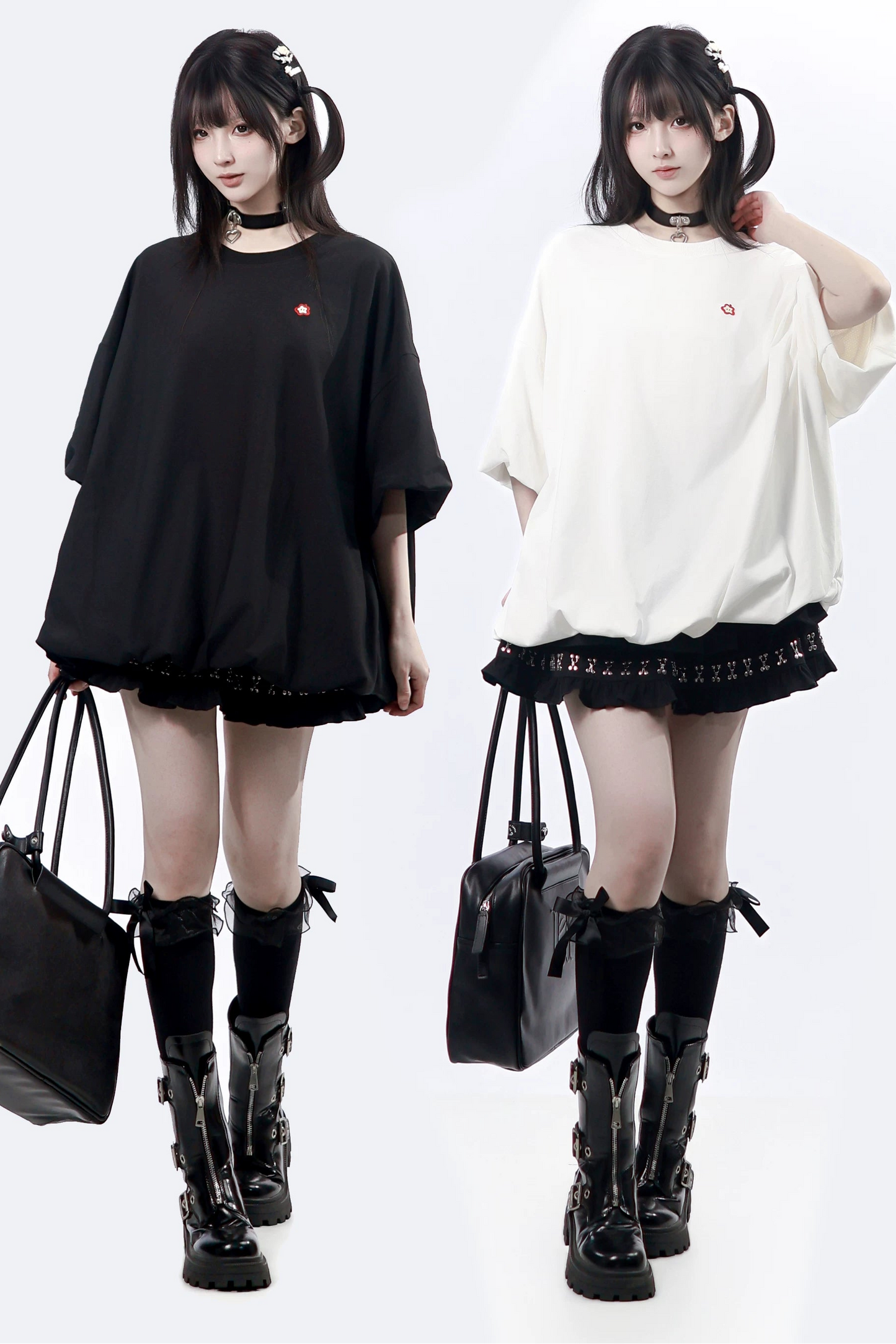 t-shirt oversize con logo mela