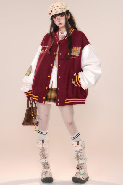 Over -size baseball club jacket