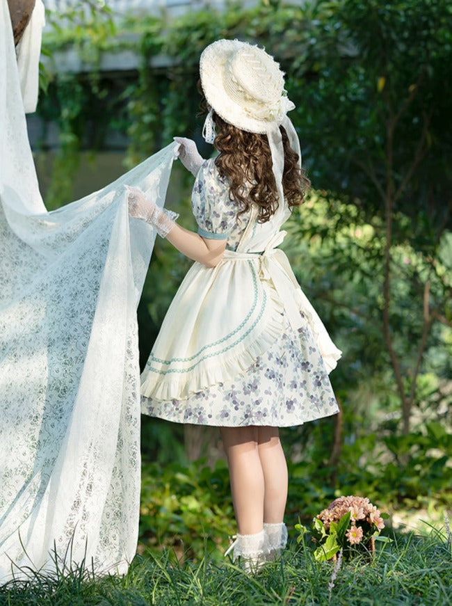 Summer Retro Flower Dress + Flower Apron