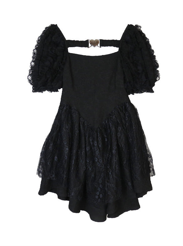 Pure Desai Ametal Heart Volume Puff Sleeving Dress