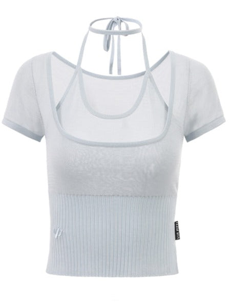 フェイクツーピーステンセルスリムトップス