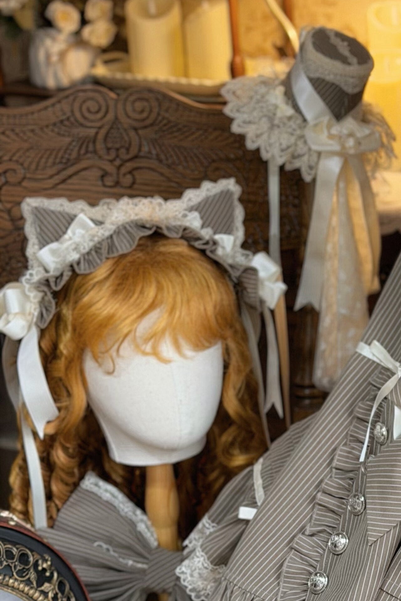 [Pre-order Deadline: April 25] Phantom Cat Series Cat Ear Hairband + Ribbon Veil Hat