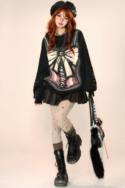 クールボウハンドペイントスウェット