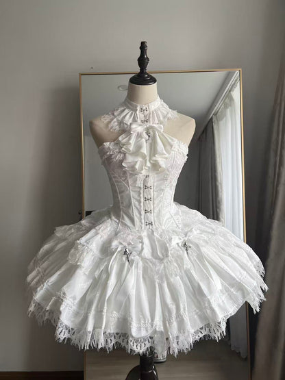 Silver Moon Thorn Halter Gothic Lolita Set